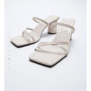 White Zara Block Heels